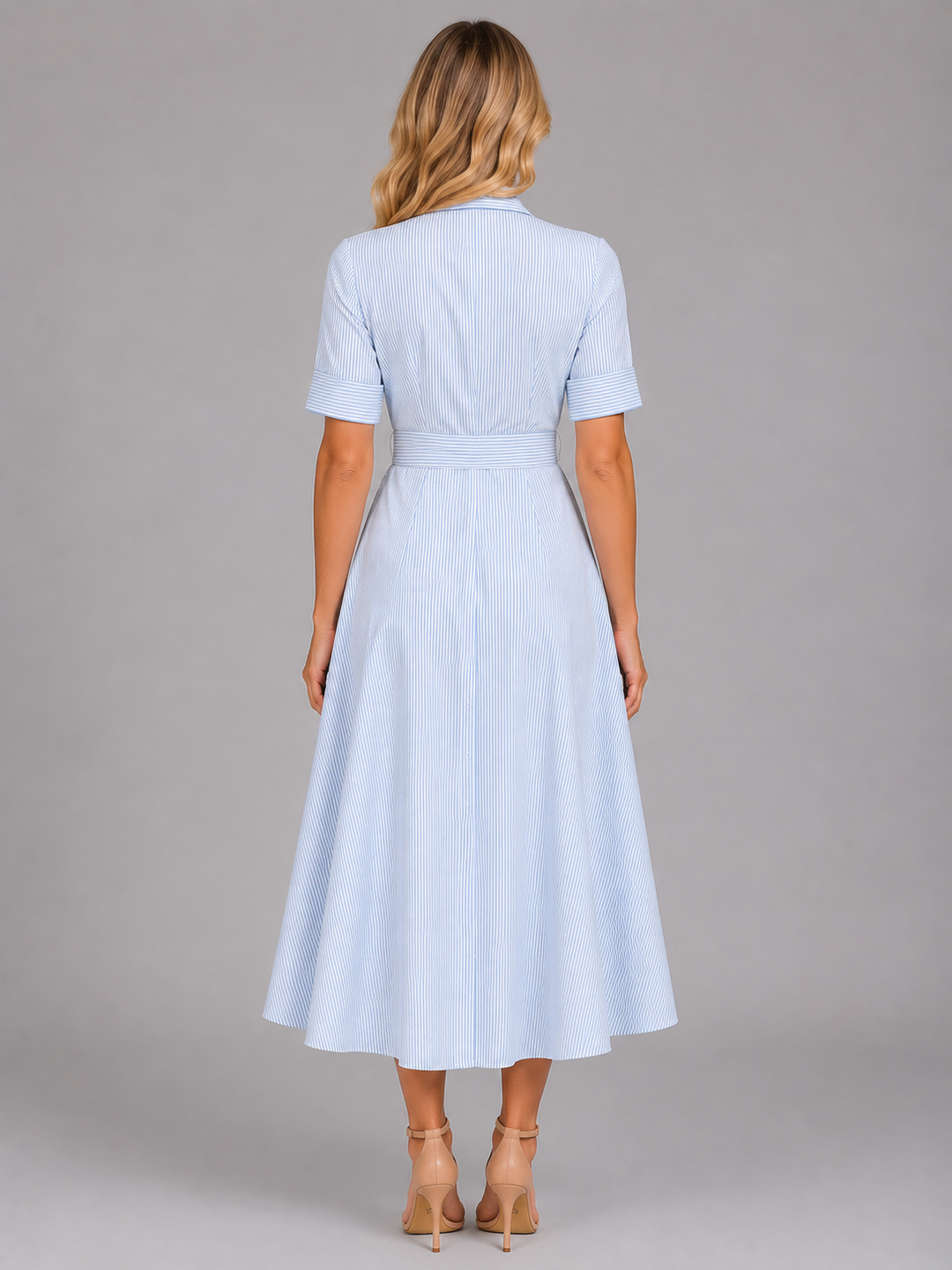Women’s Striped Maxi Dress with Tie Waist