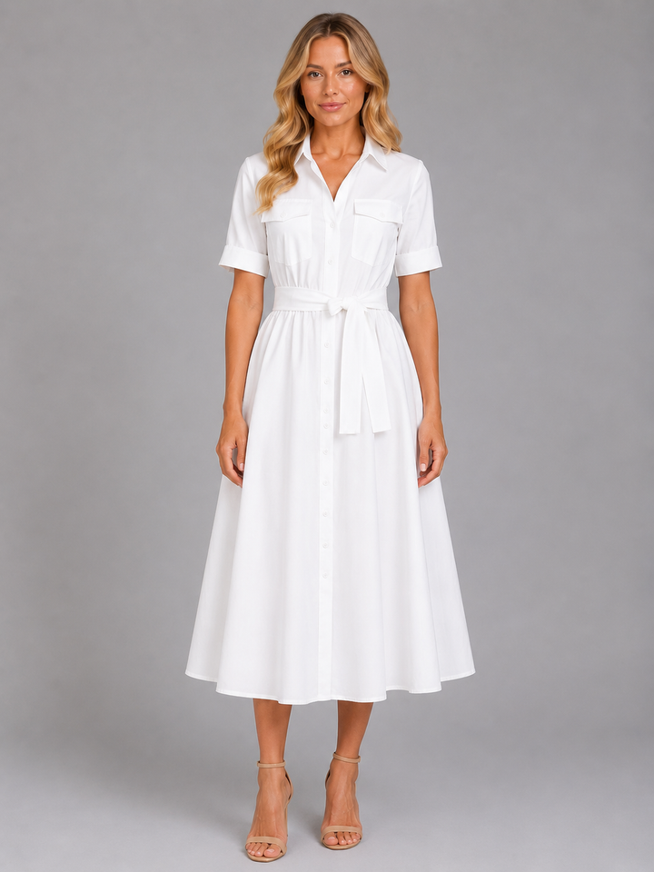 Women’s Striped Maxi Dress with Tie Waist