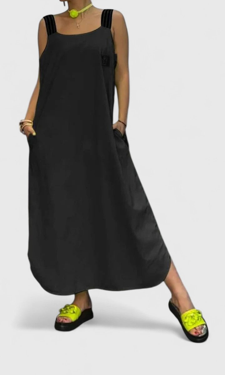 Women's Suspender Dress with Striped Straps for Summer