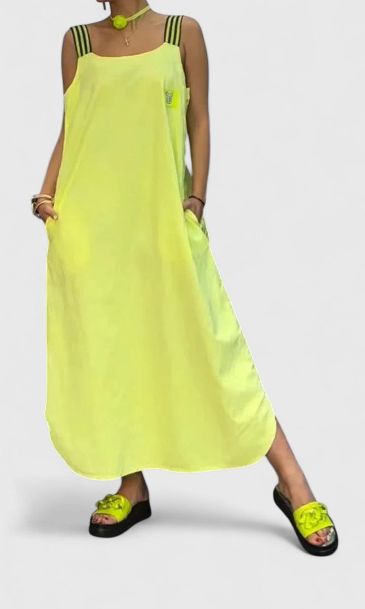 Women's Suspender Dress with Striped Straps for Summer