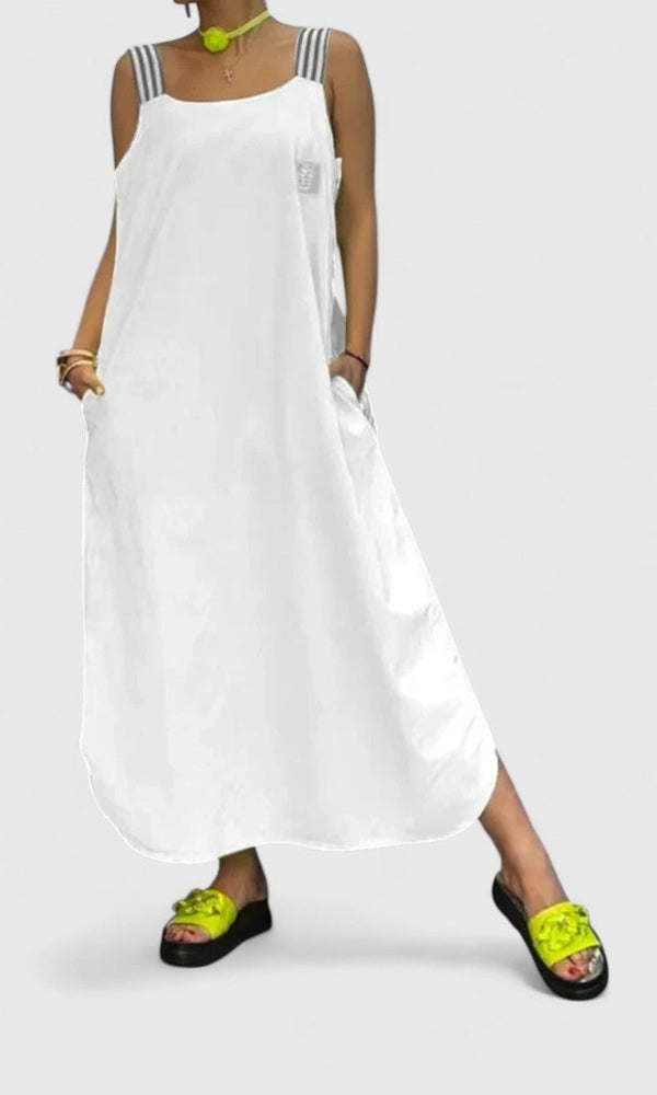 Women's Suspender Dress with Striped Straps for Summer