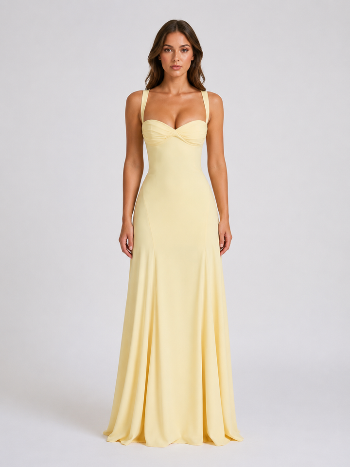 Women’s Sweetheart Maxi Dress with Delicate Straps
