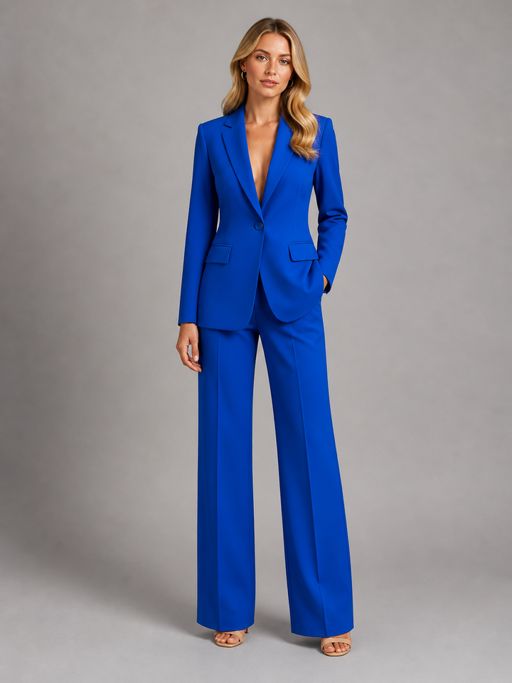 Women’s Tailored Blazer with Wide-Leg Trousers