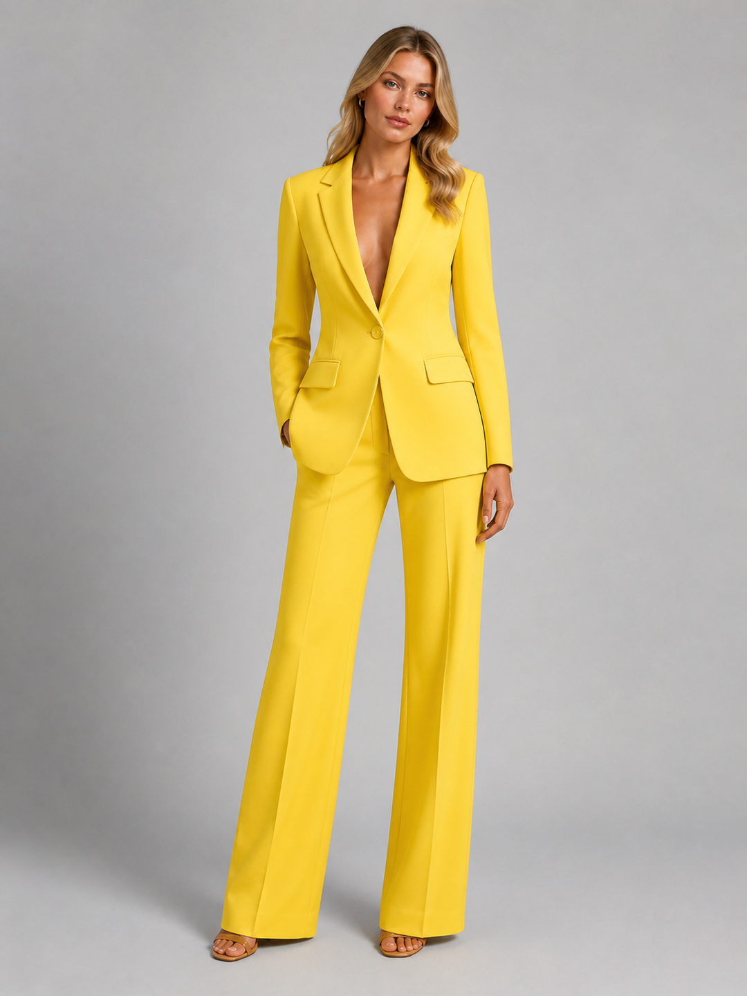 Women’s Tailored Blazer with Wide-Leg Trousers