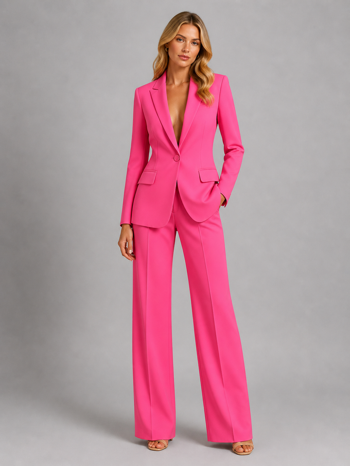 Women’s Tailored Blazer with Wide-Leg Trousers