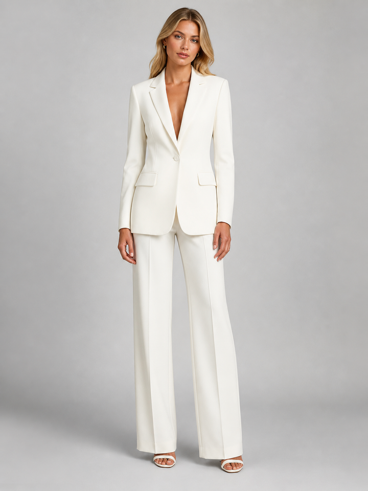 Women’s Tailored Blazer with Wide-Leg Trousers