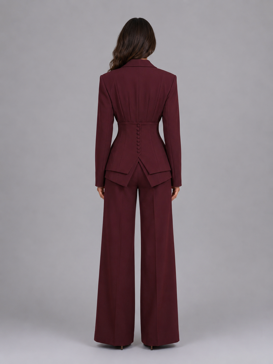Women’s Tailored Two-Piece Suit with Cinched Waist