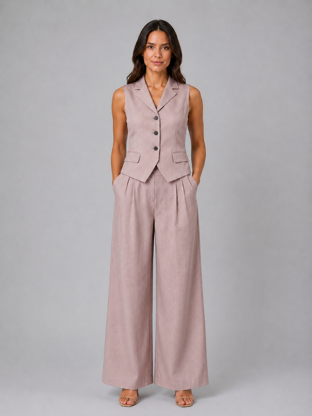 Women’s Tailored Waistcoat with Wide Leg Trousers