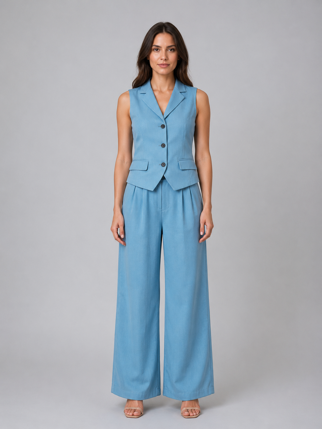 Women’s Tailored Waistcoat with Wide Leg Trousers