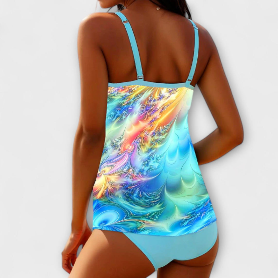 Women's Tankini Swimsuit Set with Print for Summer