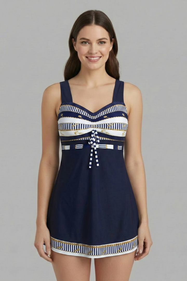 Women's Tankini Swimsuit Set with Tie Front for Beach Days
