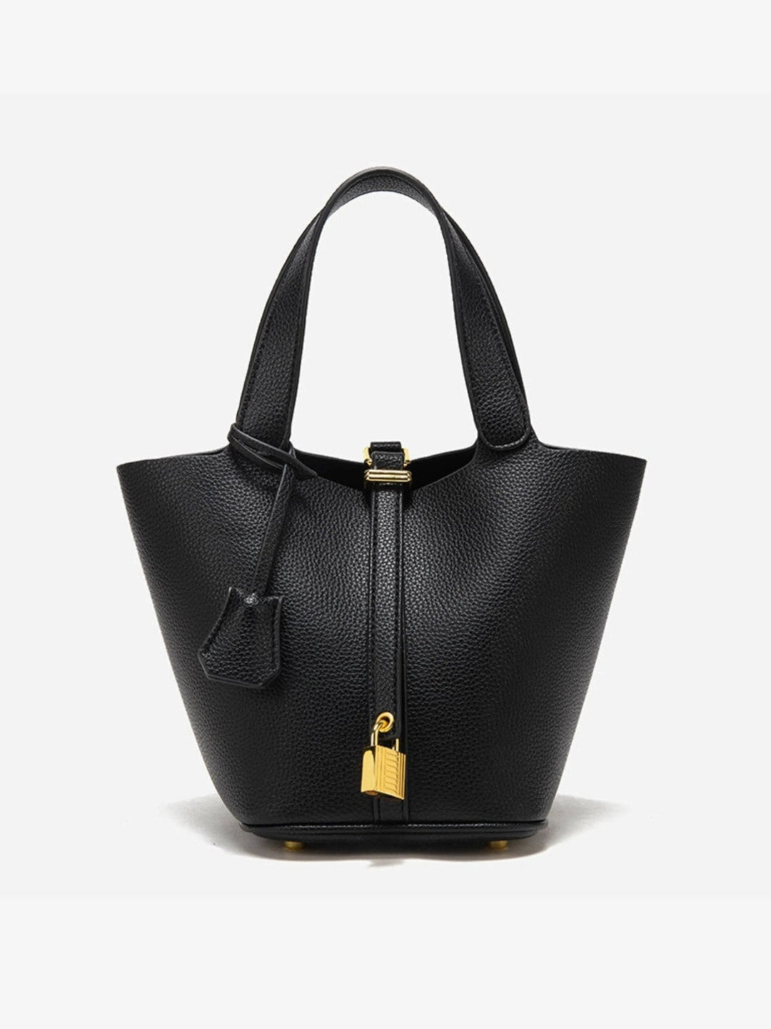 Women’s Textured Bucket Bag with Gold Details