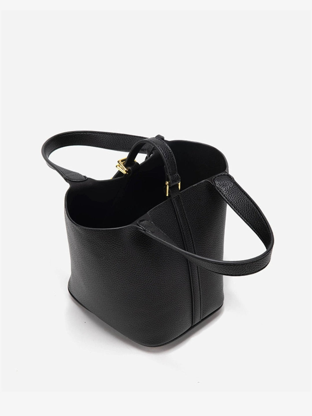 Women’s Textured Bucket Bag with Gold Details