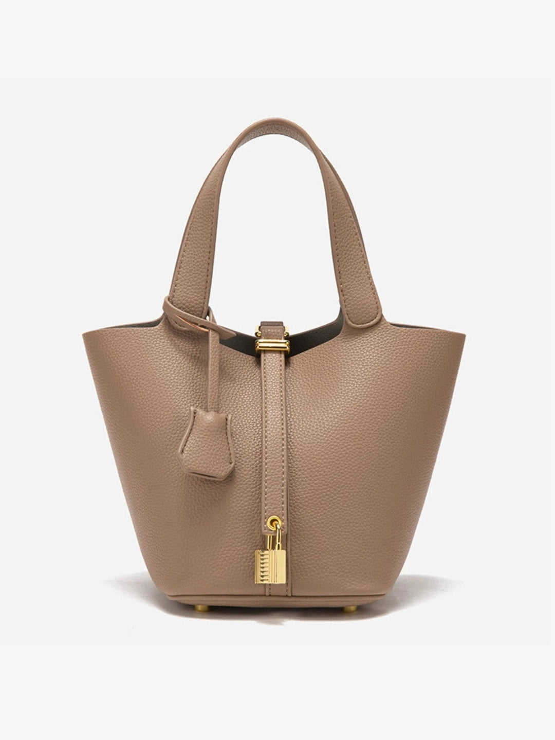 Women’s Textured Bucket Bag with Gold Details