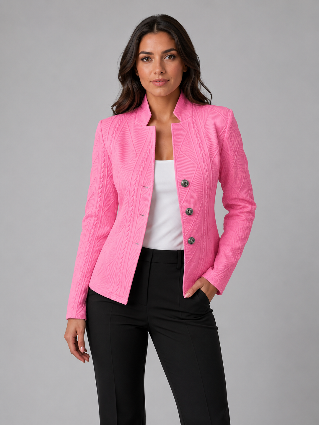 Women’s Textured Tailored Blazer with Structured Fit
