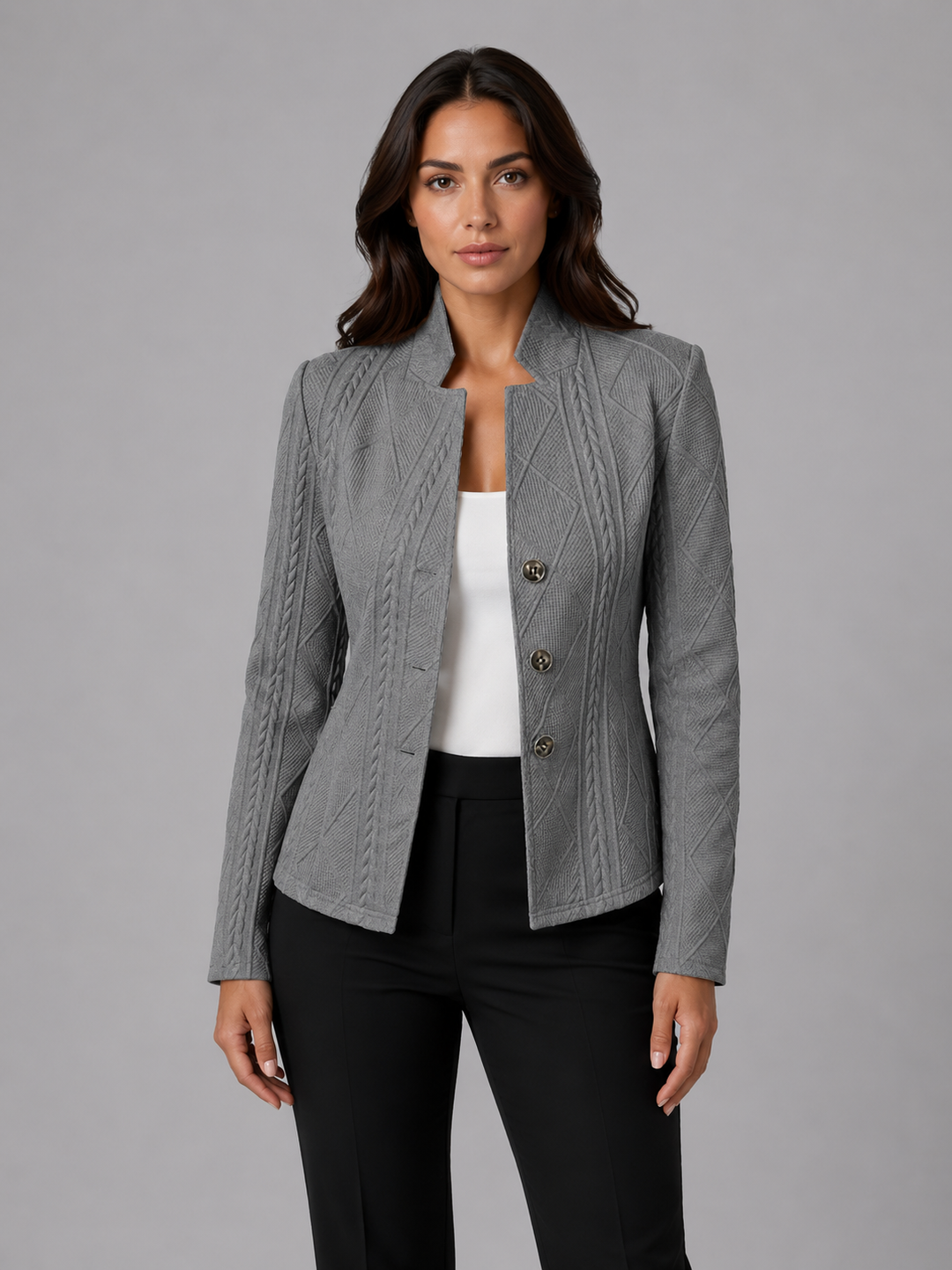 Women’s Textured Tailored Blazer with Structured Fit