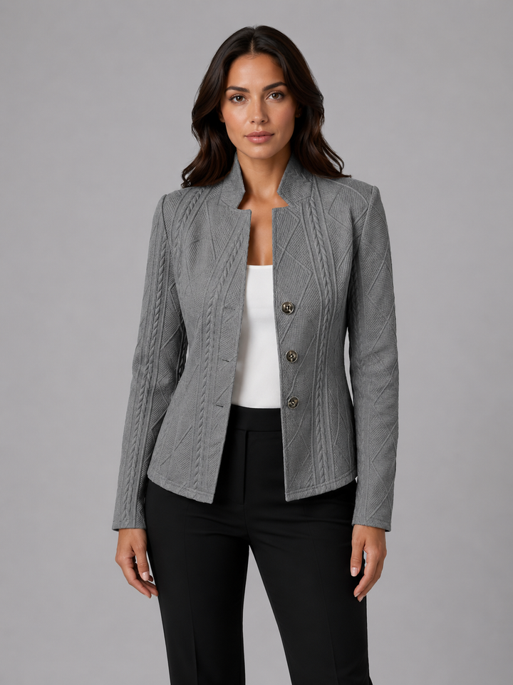 Women’s Textured Tailored Blazer with Structured Fit
