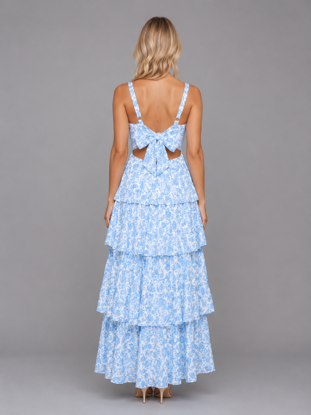 Women’s Tiered Maxi Dress with Floral Print