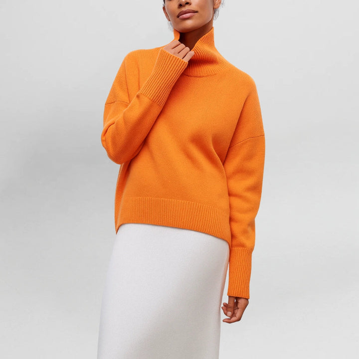 Women's Turtleneck Jumper with Cosy Knit for Casual
