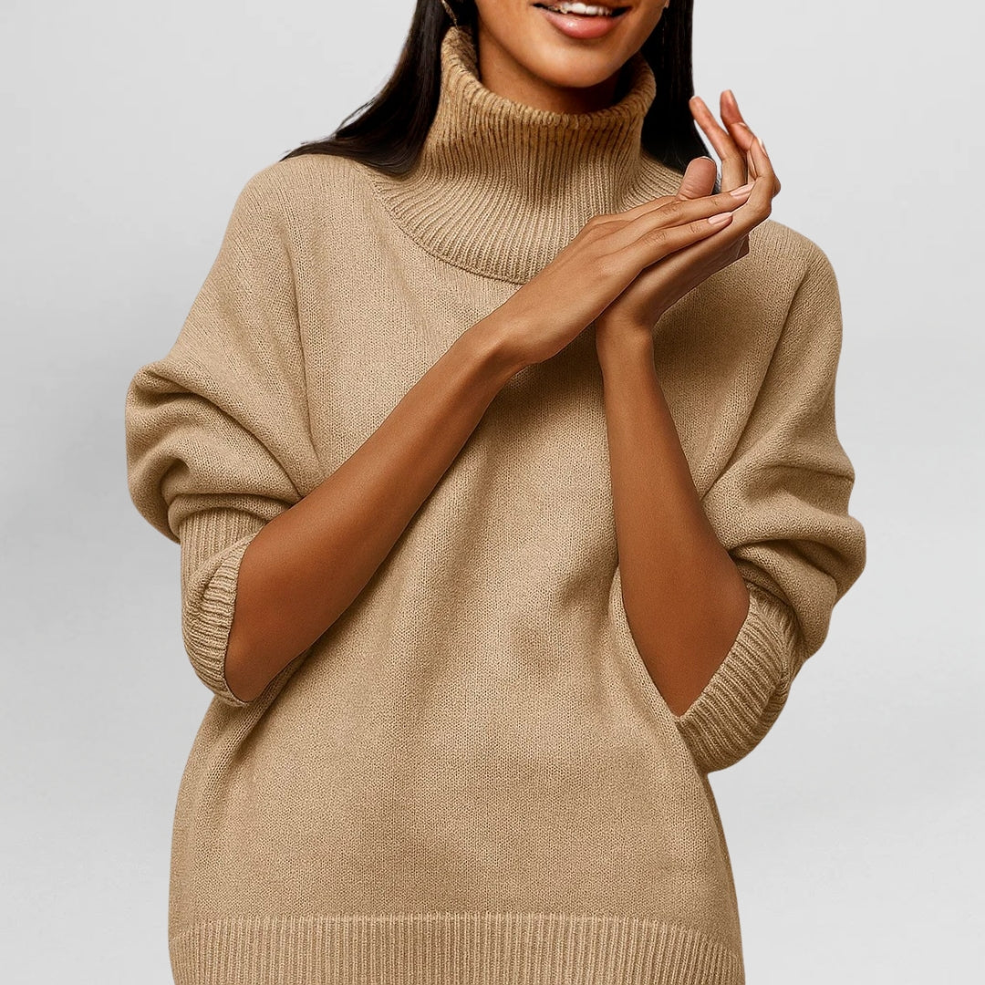 Women's Turtleneck Jumper with Cosy Knit for Casual