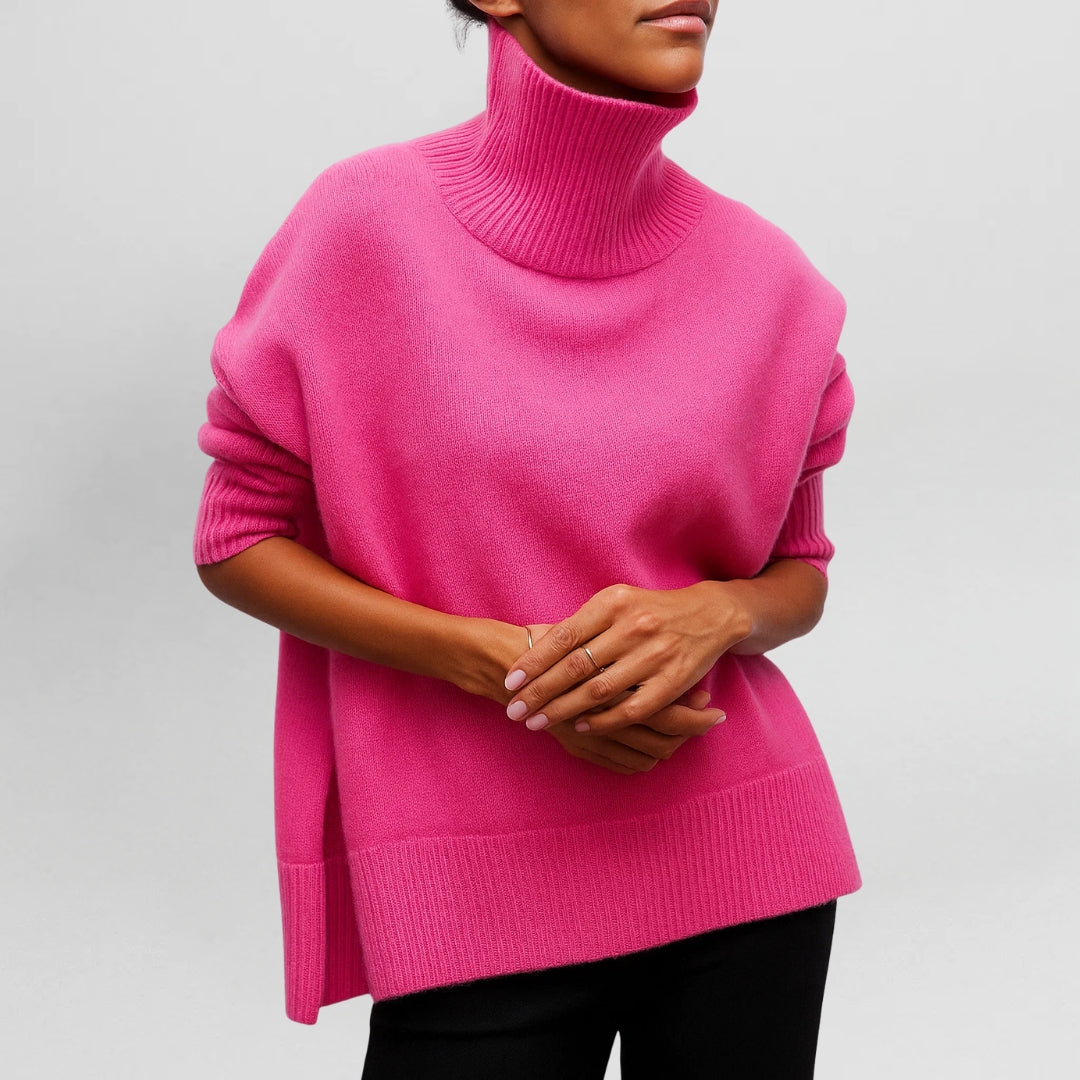 Women's Turtleneck Jumper with Cosy Knit for Casual