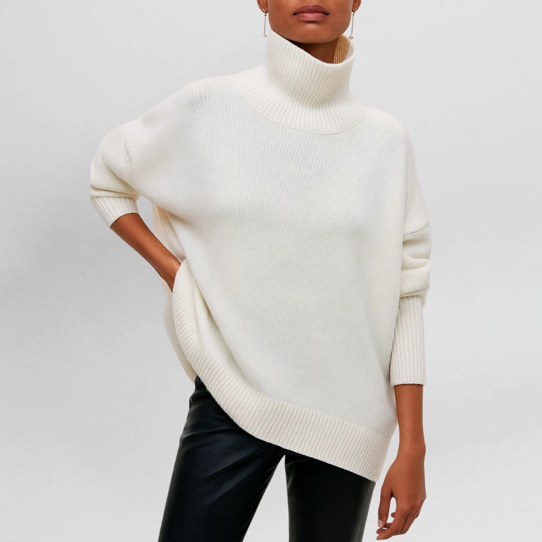 Women's Turtleneck Jumper with Cosy Knit for Casual