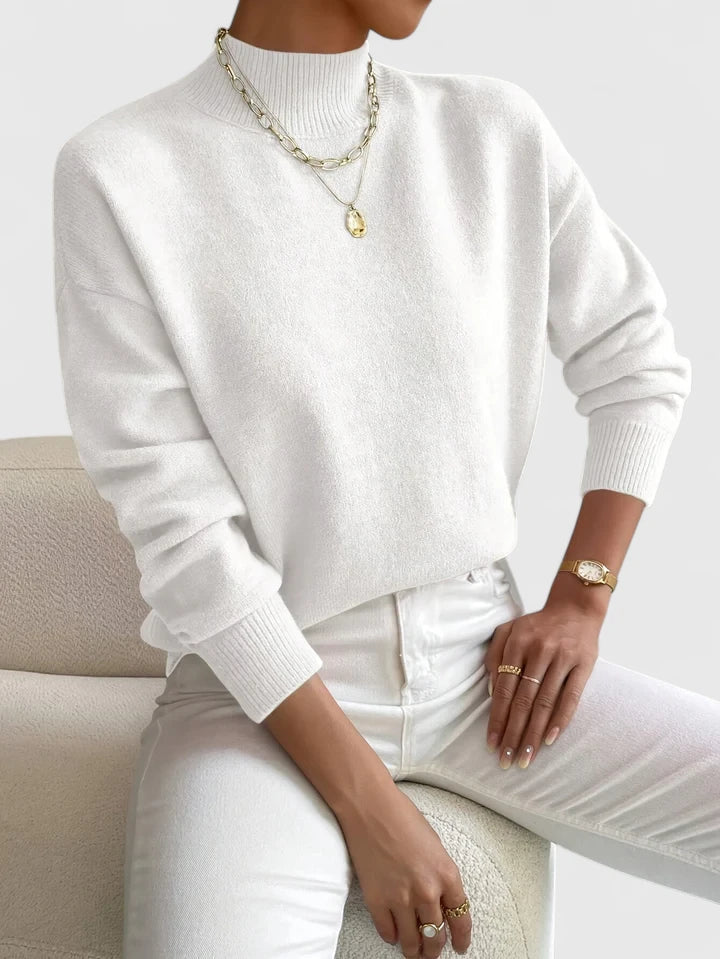 Women's Turtleneck Jumper with Elegant Collar for Workwear