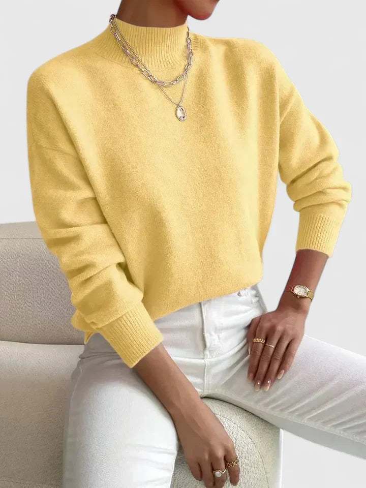 Women's Turtleneck Jumper with Elegant Collar for Workwear