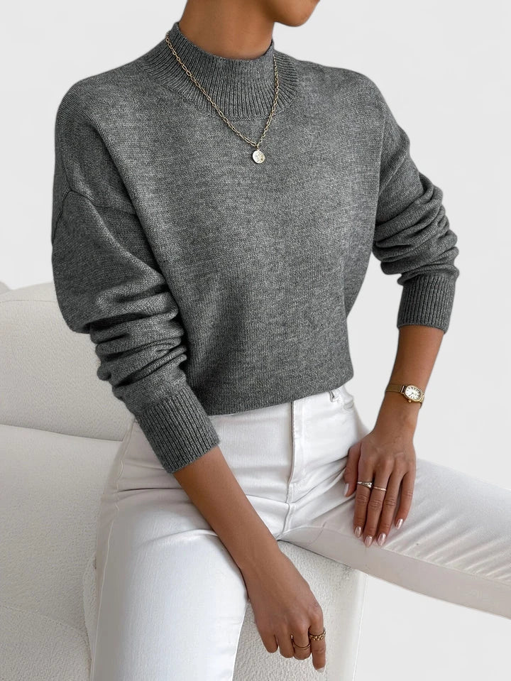 Women's Turtleneck Jumper with Elegant Collar for Workwear