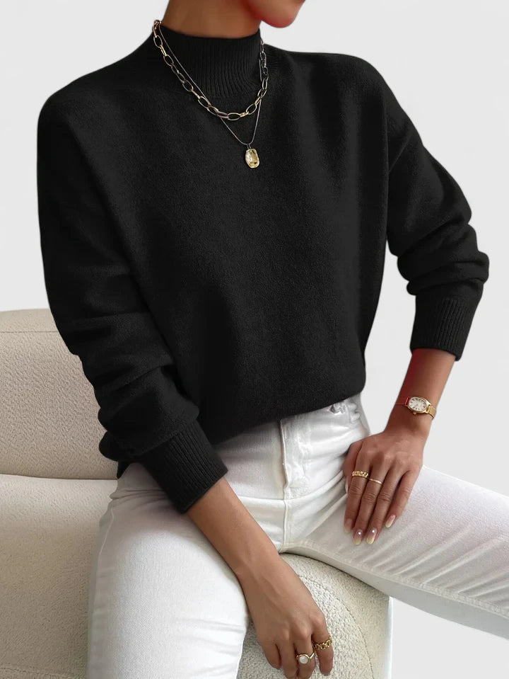 Women's Turtleneck Jumper with Elegant Collar for Workwear
