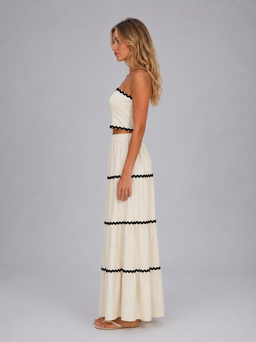 Women’s Two-Piece Co-Ord Set with Ric-Rac Trim