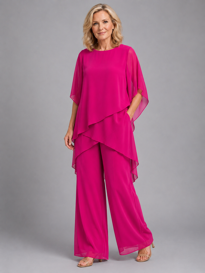 Women’s Two-Piece Set with Flowing Top