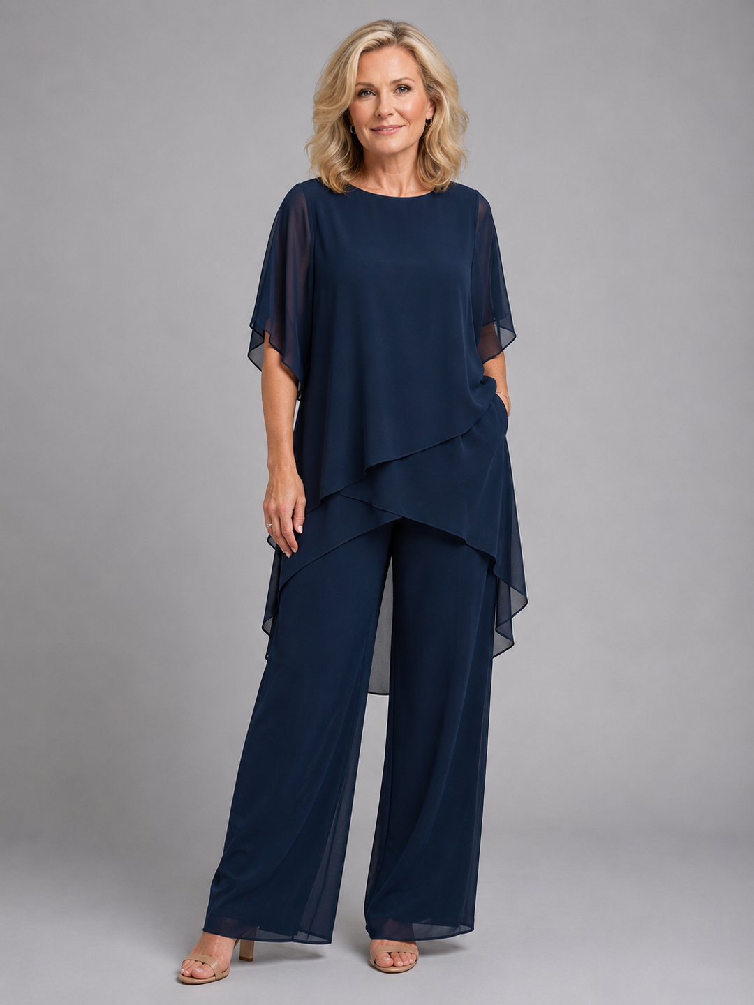 Women’s Two-Piece Set with Flowing Top