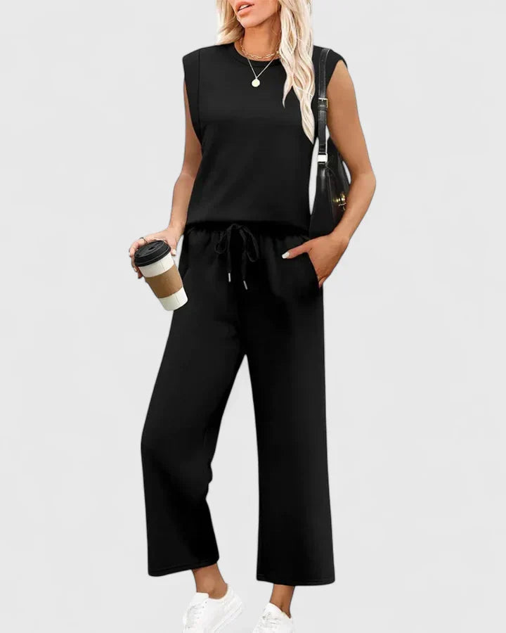 Women's Two-Piece Set with Sleeveless Top for Casual Daywear