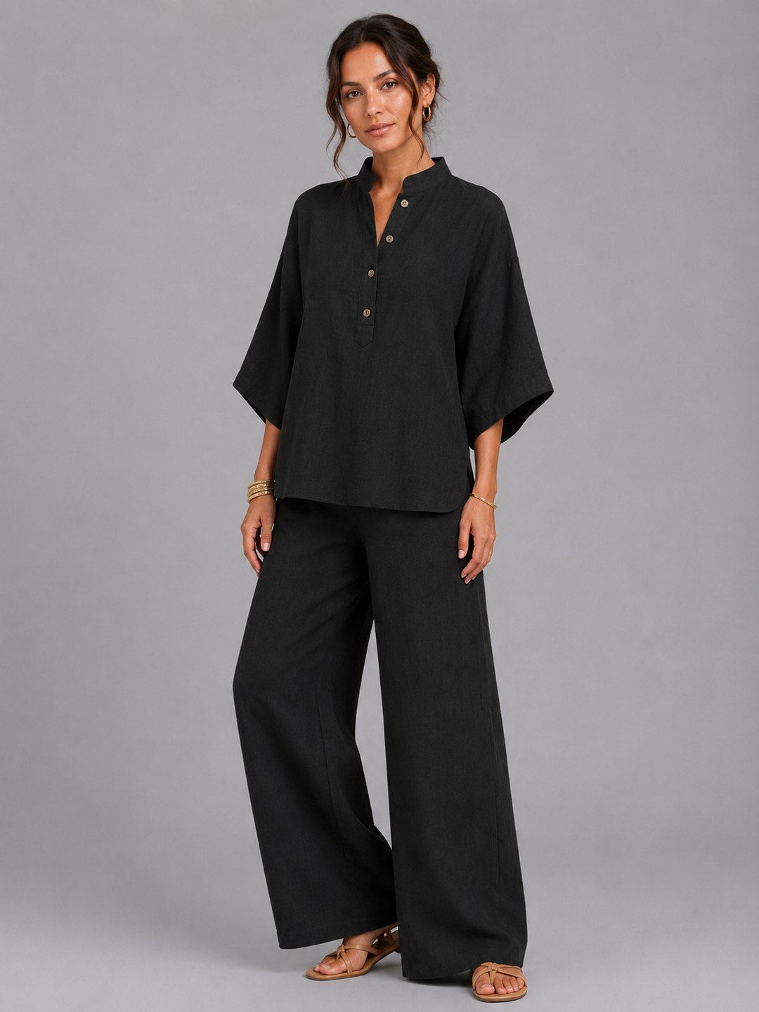 Women’s Two-Piece Set with Wide-Leg Fit