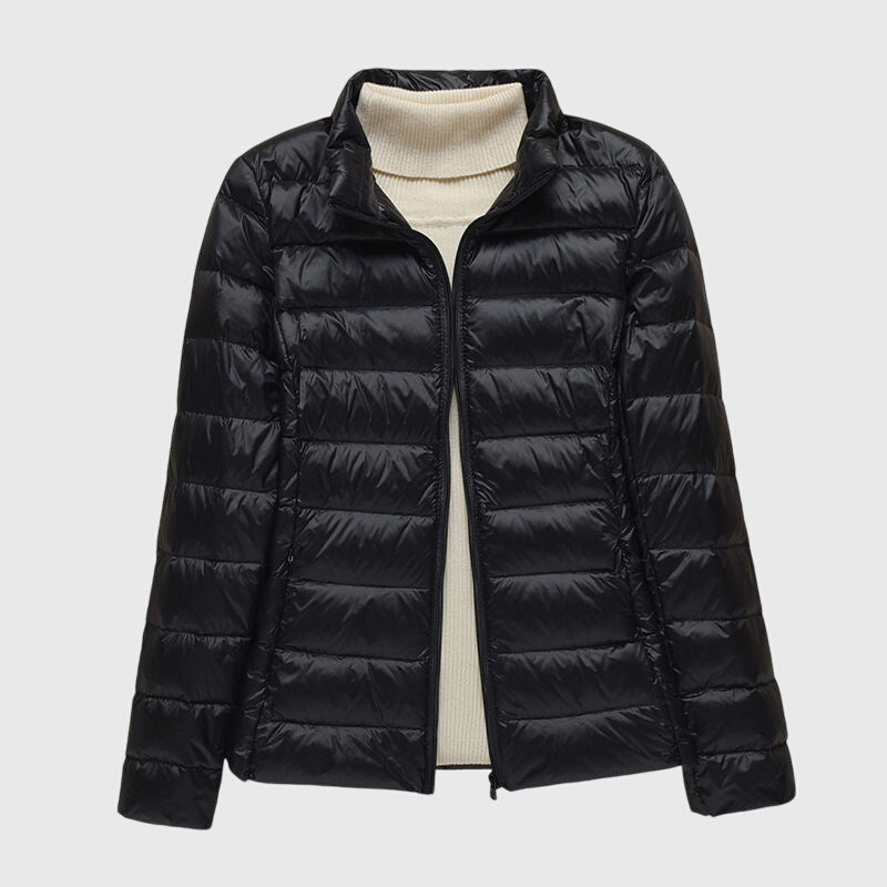 Women's Ultra-Light Quilted Jacket with Hood for Cold Days