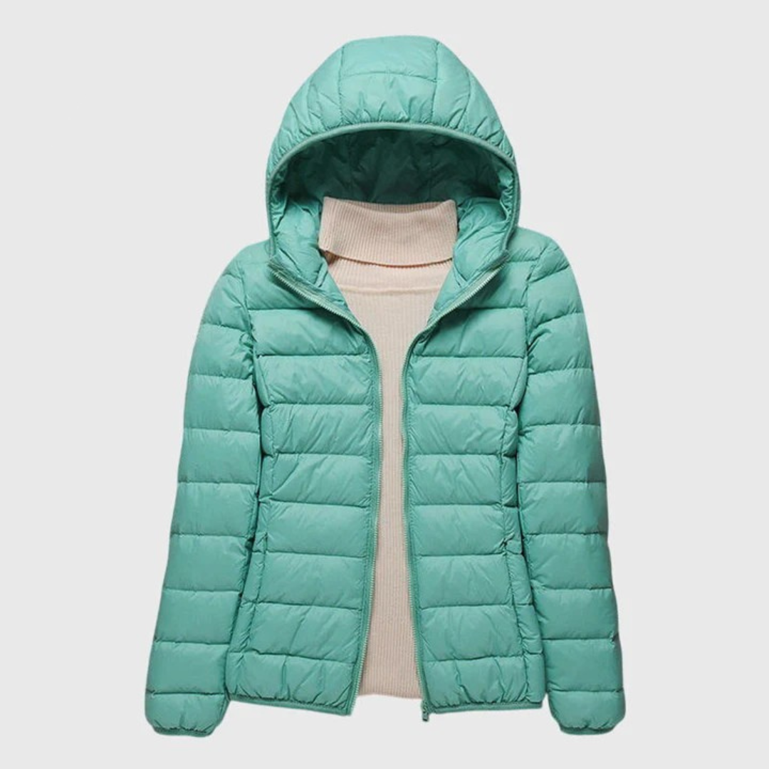 Women's Ultra-Light Quilted Jacket with Hood for Cold Days
