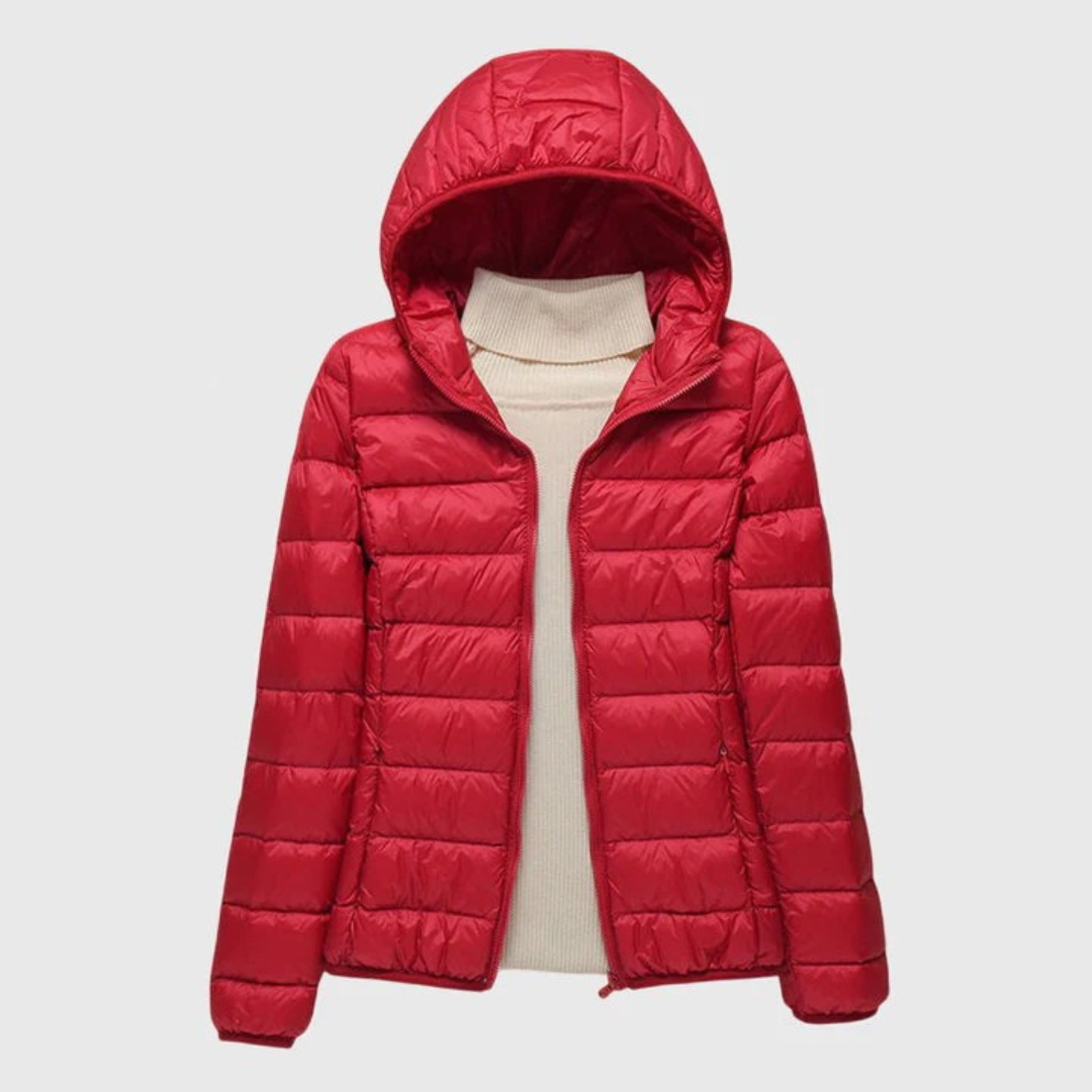 Women's Ultra-Light Quilted Jacket with Hood for Cold Days