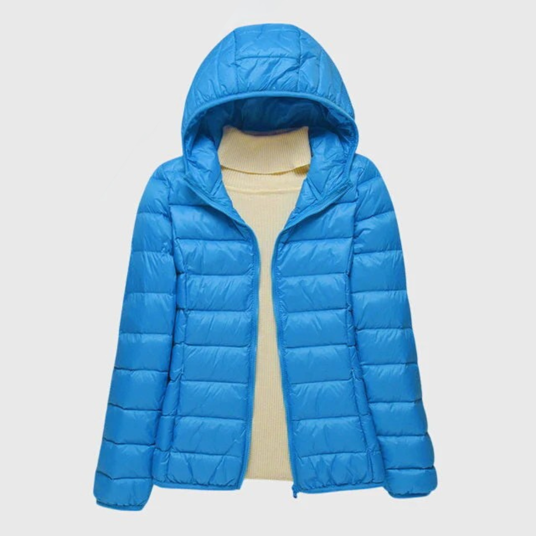 Women's Ultra-Light Quilted Jacket with Hood for Cold Days