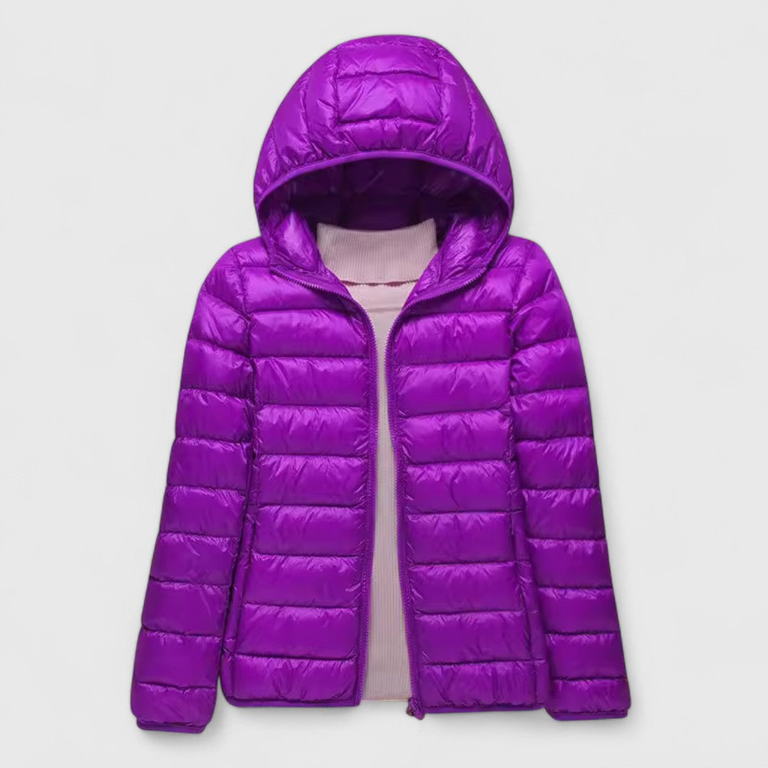 Women's Ultra-Light Quilted Jacket with Hood for Cold Days