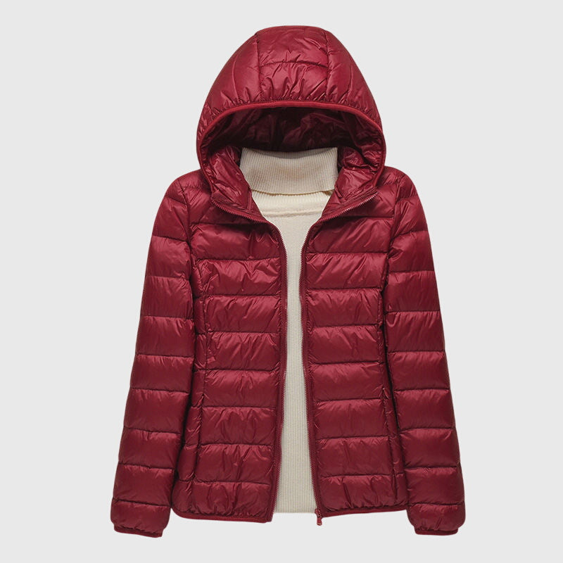 Women's Ultra-Light Quilted Jacket with Hood for Cold Days