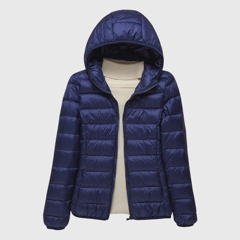 Women's Ultra-Light Quilted Jacket with Hood for Cold Days