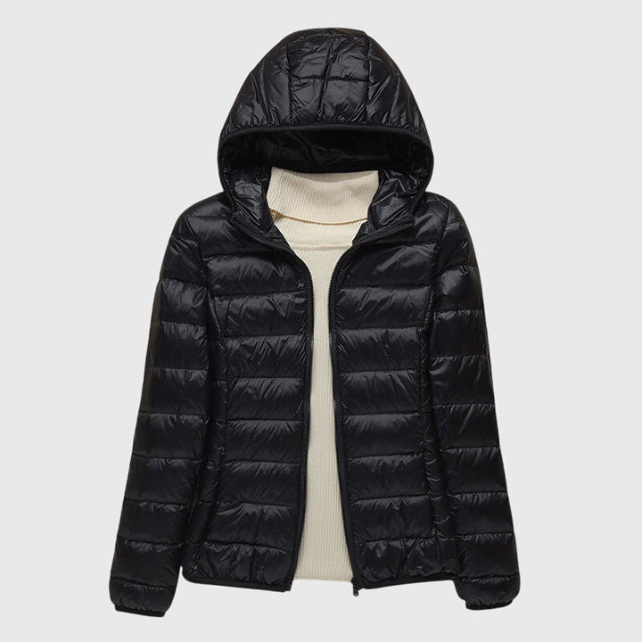 Women's Ultra-Light Quilted Jacket with Hood for Cold Days