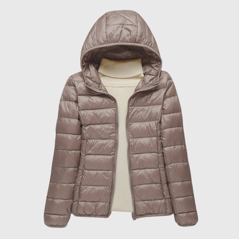 Women's Ultra-Light Quilted Jacket with Hood for Cold Days