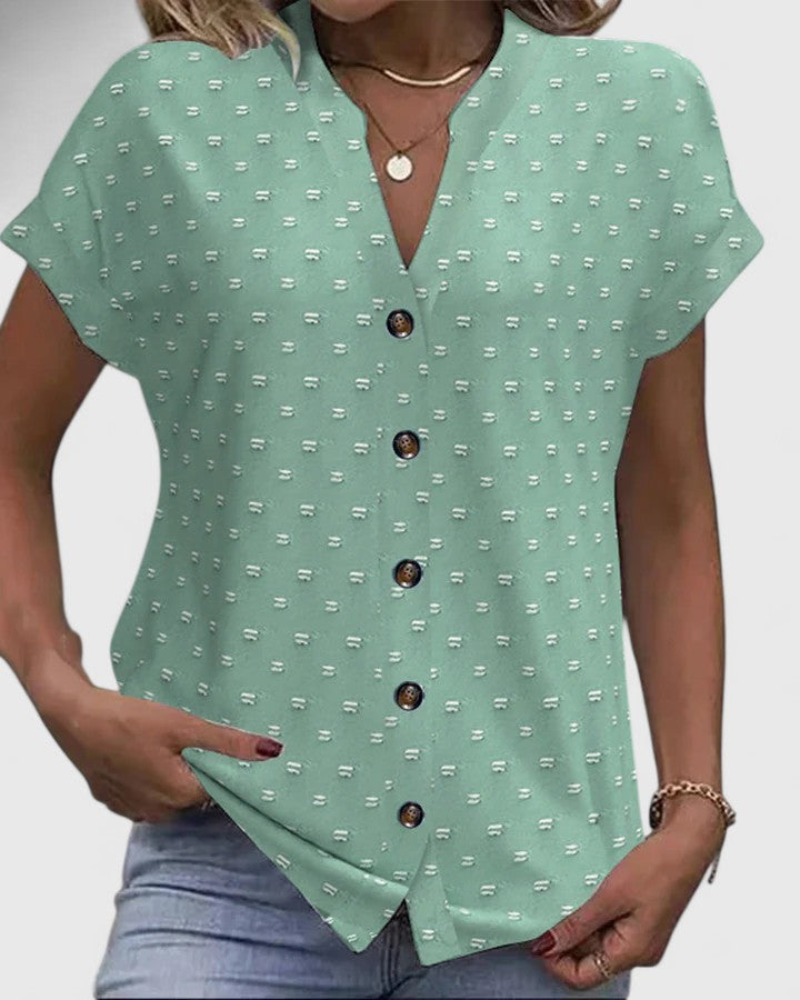 Women's V-Neck Shirt with Light Breathability for Casual