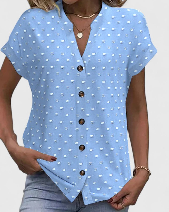 Women's V-Neck Shirt with Light Breathability for Casual