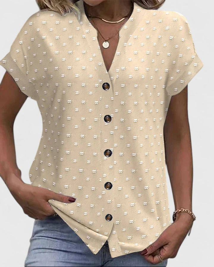 Women's V-Neck Shirt with Light Breathability for Casual