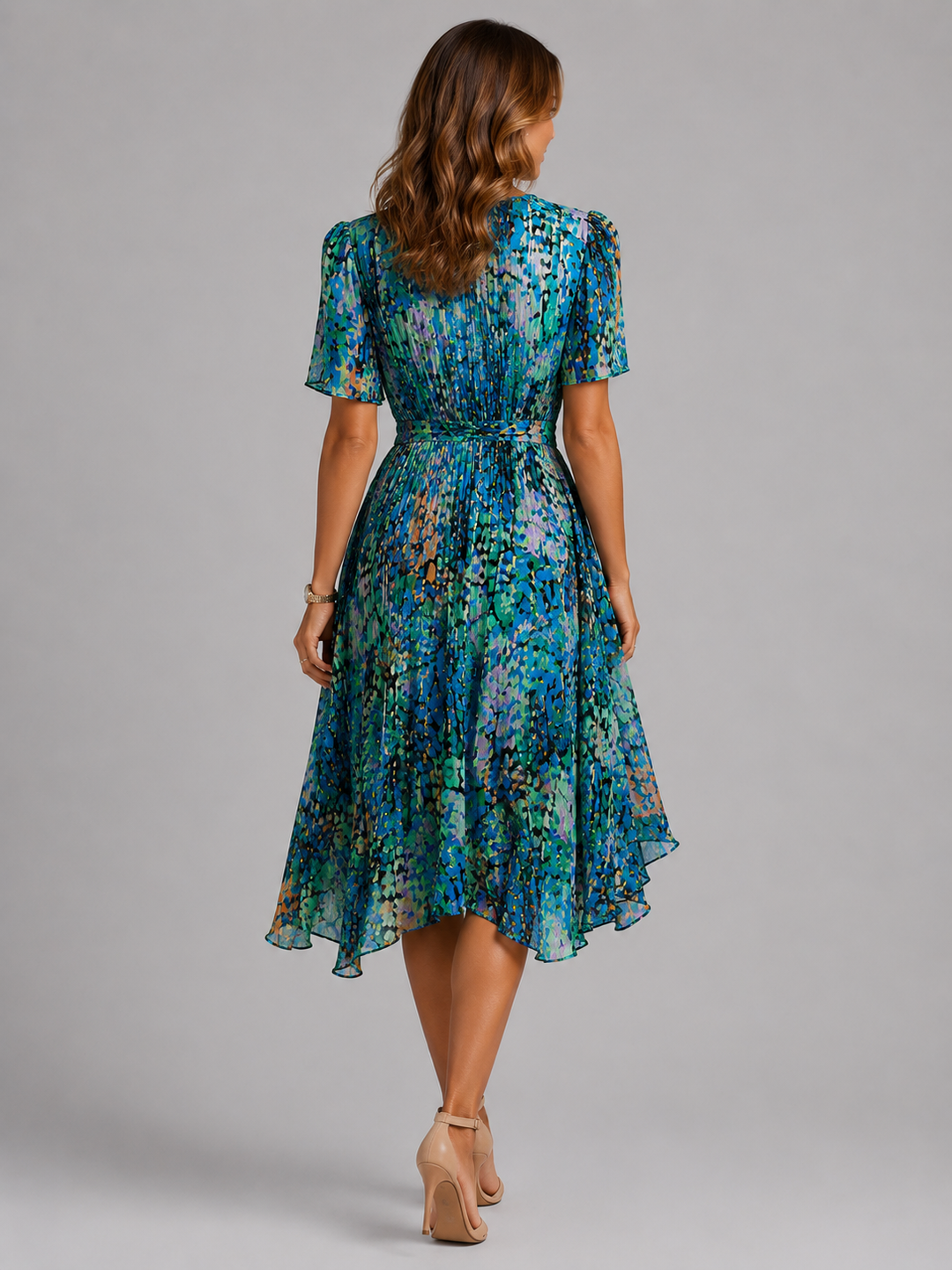 Women’s V-Neck Summer Dress with Flowing Silhouette