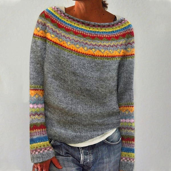 Women's Vintage Knit Jumper with warmth for Autumn Stroll