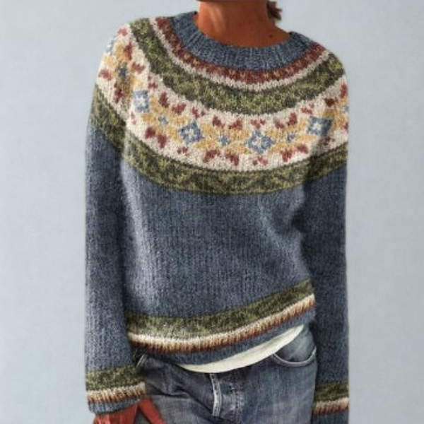 Women's Vintage Knit Jumper with warmth for Autumn Stroll
